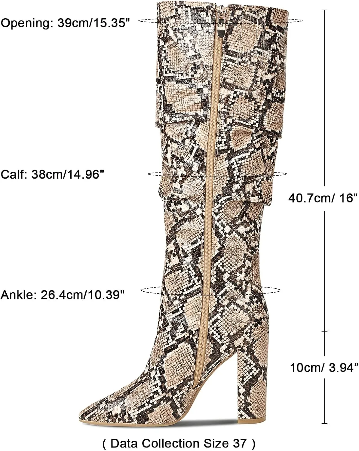 wetkiss Rhinestone/PU Low Chunky Pointed Toe Knee High Boots for Women with Full Bling Sparkly Crystals Booties for Wedding Party Date Dress