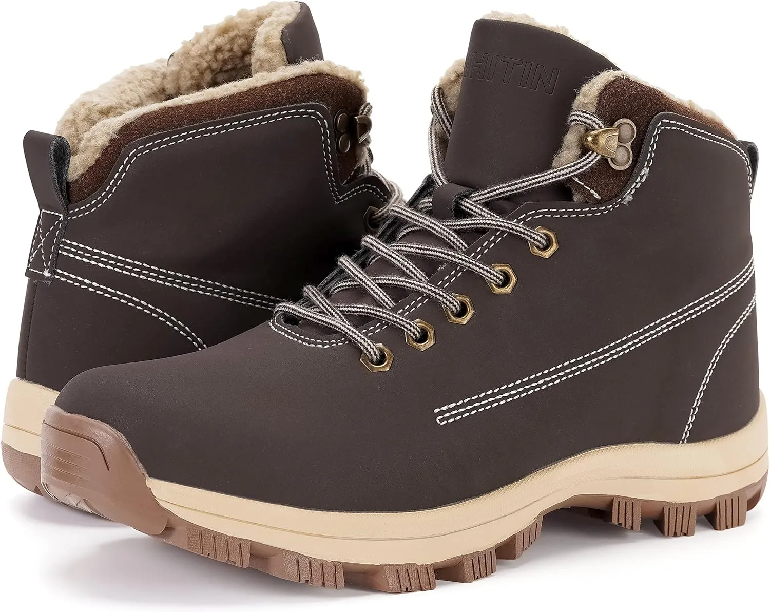 WHITIN Men's Waterproof Cold-Weather Snow Boots