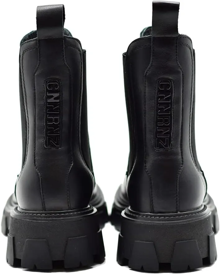 Women's 100% Genuine Leather Chelsea Black Boots Ankle Booties