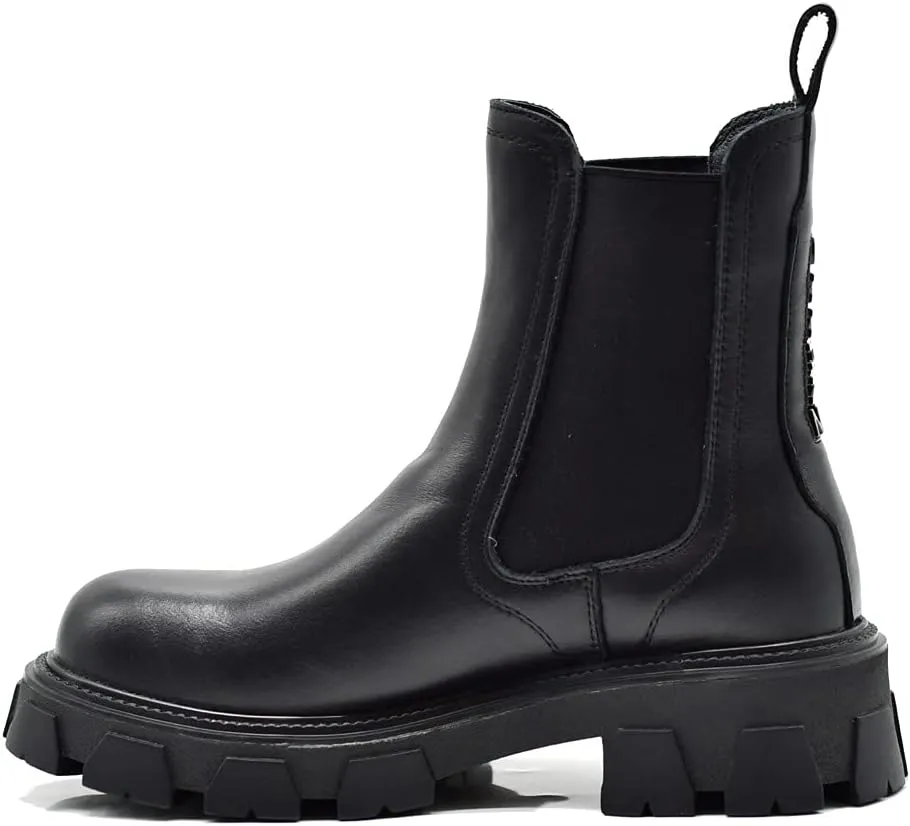 Women's 100% Genuine Leather Chelsea Black Boots Ankle Booties