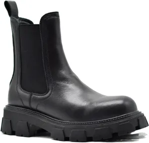 Women's 100% Genuine Leather Chelsea Black Boots Ankle Booties