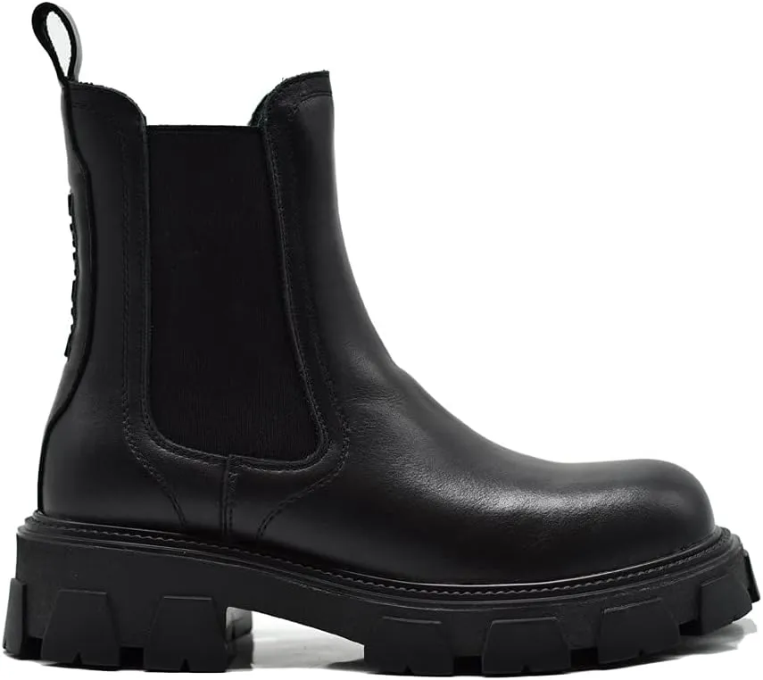 Women's 100% Genuine Leather Chelsea Black Boots Ankle Booties