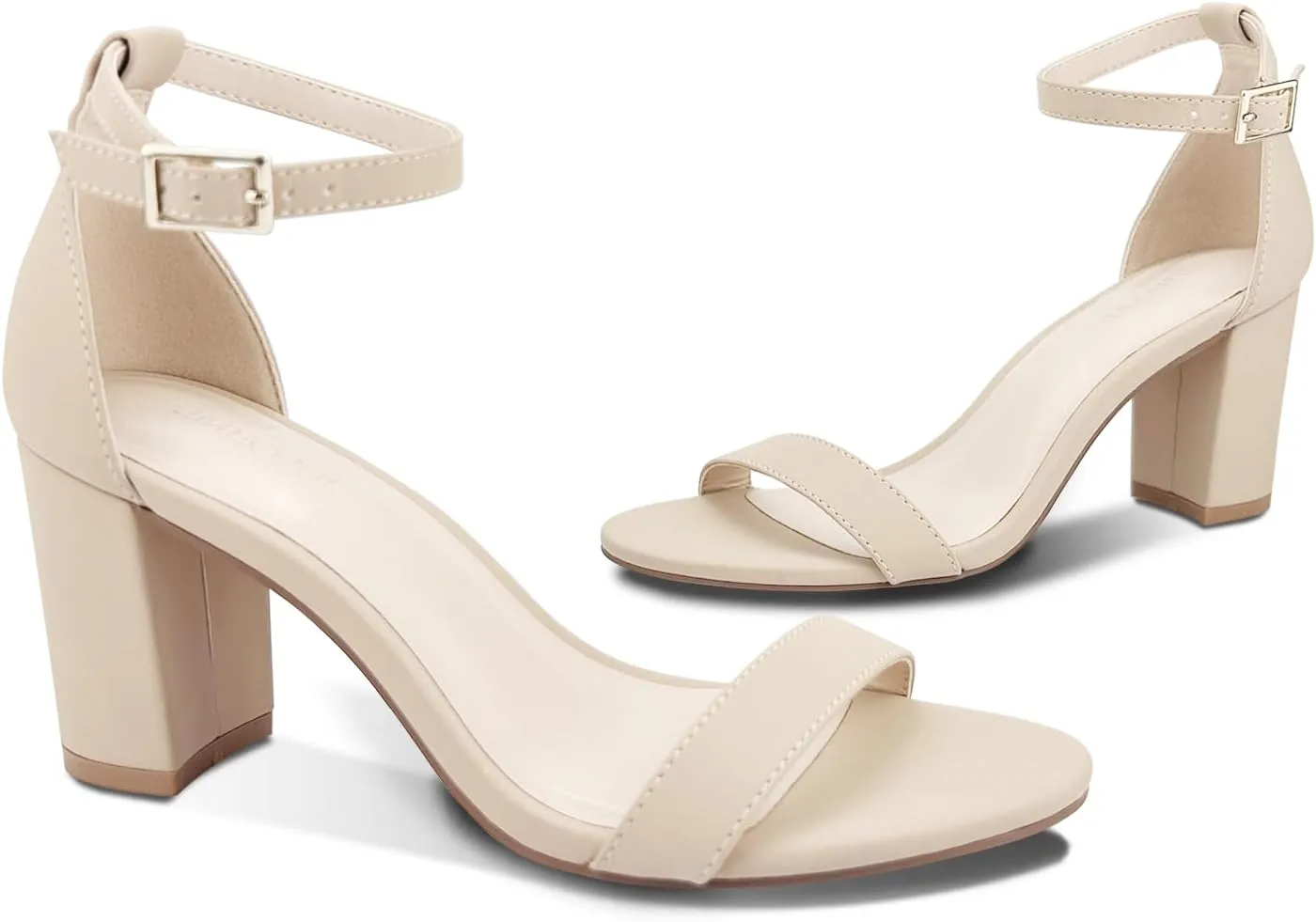 Women's Chunk Low Heel Pump Sandals, Heels for Women Open Toe Ankle Strap Chunky Heel Sandals