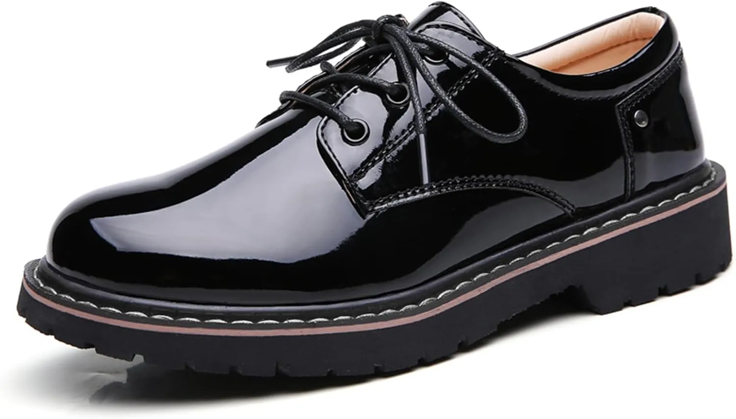 Women's Classic Oxfords Lace Up Business Formal Dress Shoes Platform Oxford Shoes Slip Resistant Service Boots