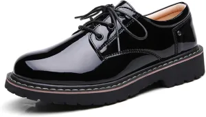 Women's Classic Oxfords Lace Up Business Formal Dress Shoes Platform Oxford Shoes Slip Resistant Service Boots
