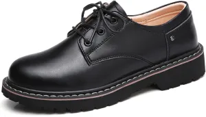 Women's Classic Oxfords Lace Up Business Formal Dress Shoes Platform Oxford Shoes Slip Resistant Service Boots