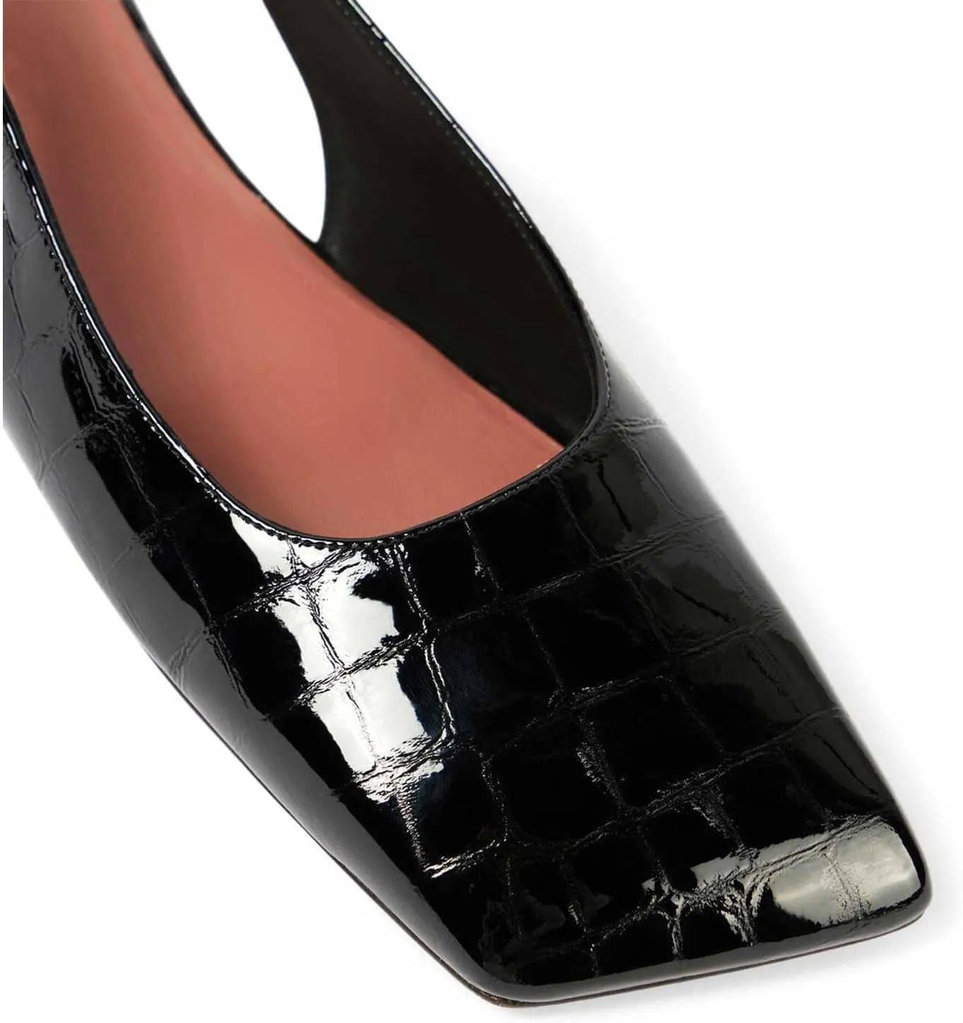Women's Closed Square Toe Slingback Flat Shoes Crocodile Pattern Backless Low Heel Slip-On Elegant and Comfortable Wedding Party Work Formal Women Shoes