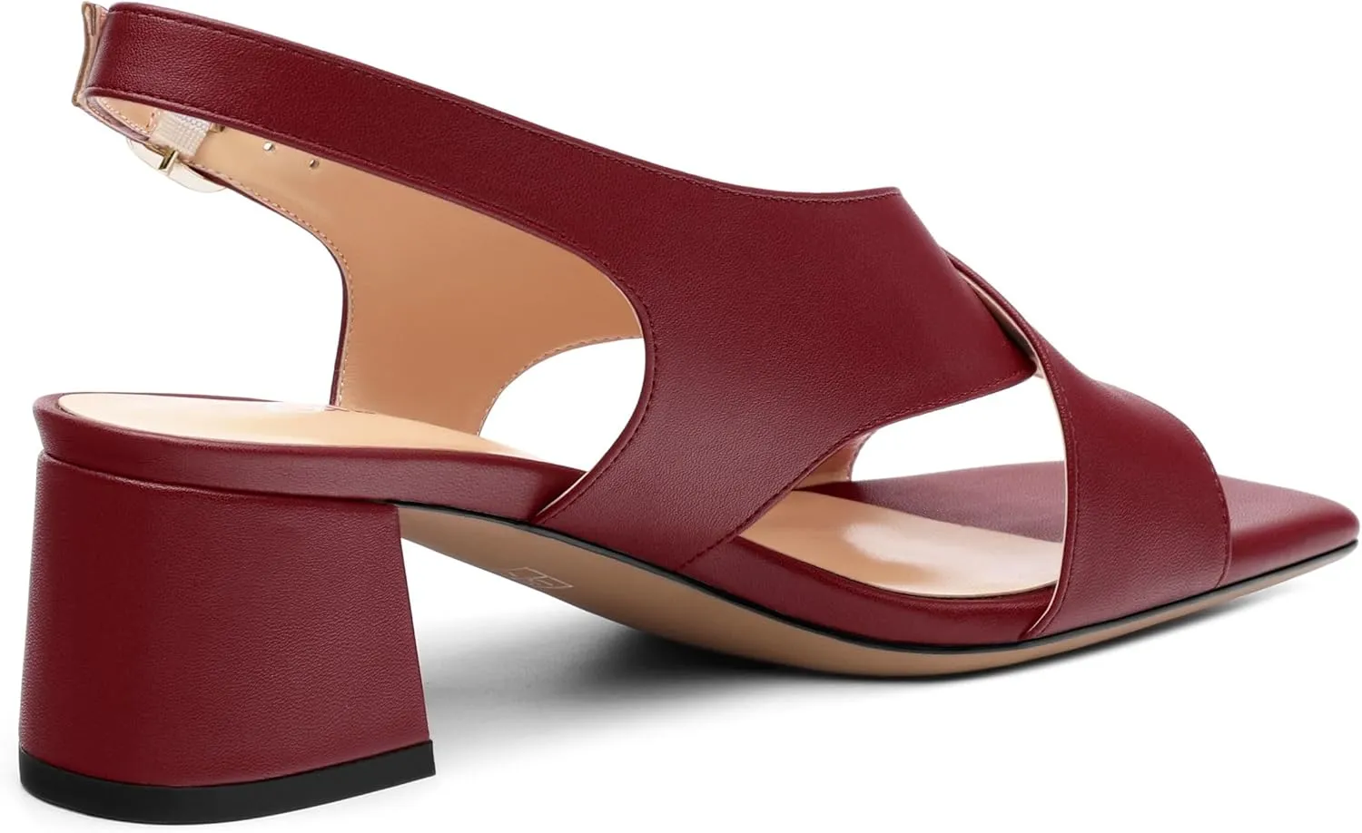 Women's Criss-Cross Strap Slingback Sandals Block Chunky Low Heels Square Open Toe Matte Comfort Casual Dress Shoes 2 Inch