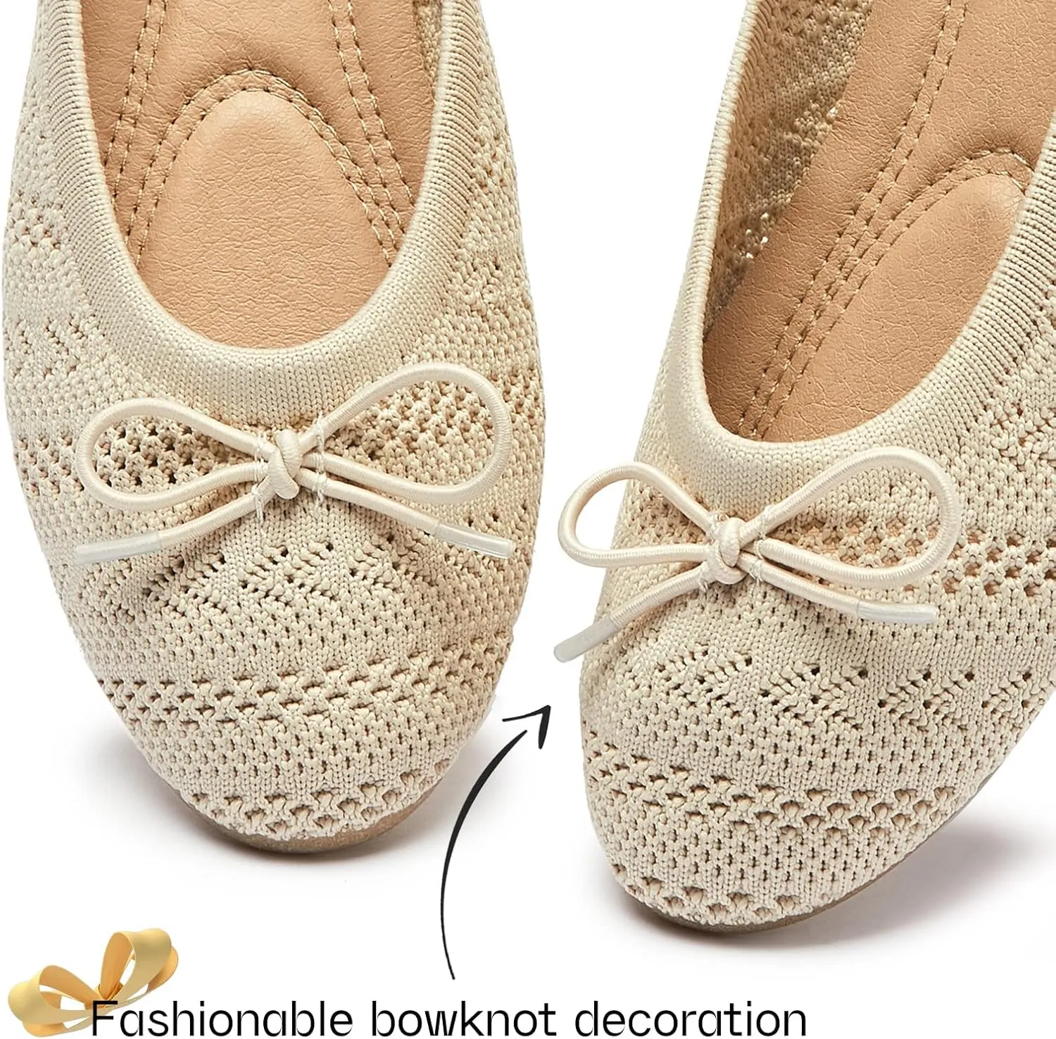 Women's Flats Shoes Dress Shoes Round Toe Ballet Flats Comfortable Crochet Lace Black Flats Low Heel