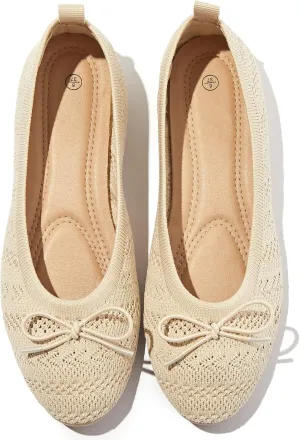 Women's Flats Shoes Dress Shoes Round Toe Ballet Flats Comfortable Crochet Lace Black Flats Low Heel