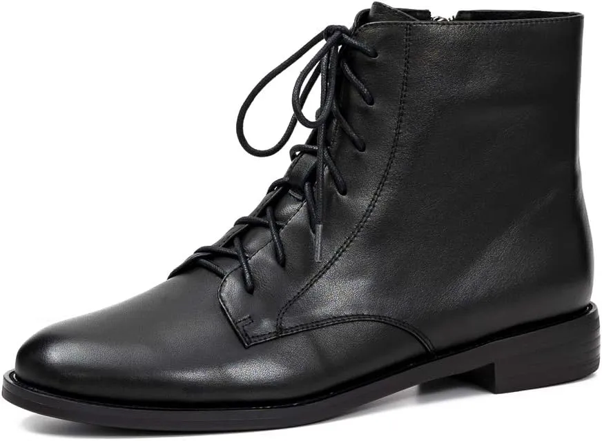 Women's Lace-up Leather Ankle Boots