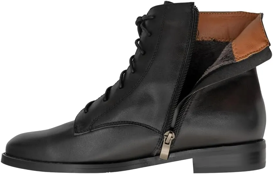 Women's Lace-up Leather Ankle Boots