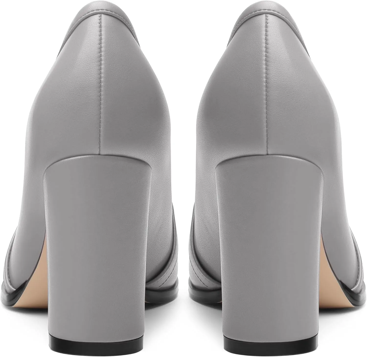 Women's Loafers - Square Toe High Heels Shoes for Women, Metal Buckle Fashion Women's Pumps Shoes for Party Dress Wedding Office