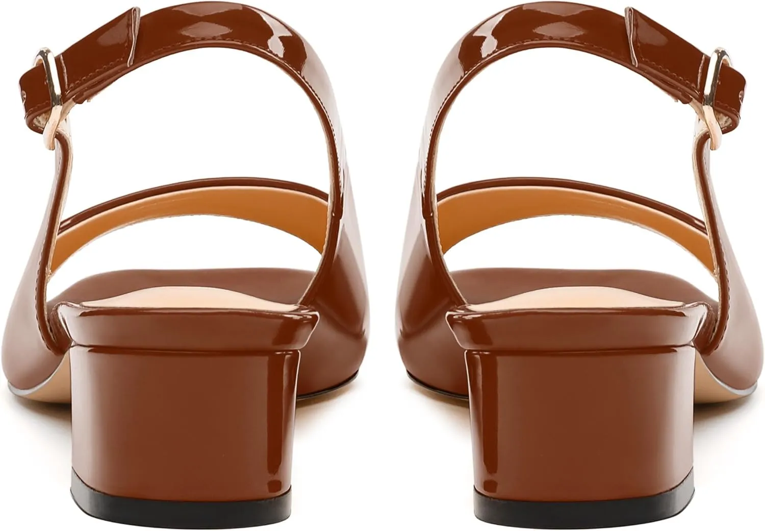 Womens Low Heel Slingbacks, Square Peep Toe Block Heel Sandals for Women, Comfort Heeled Casual Shoes