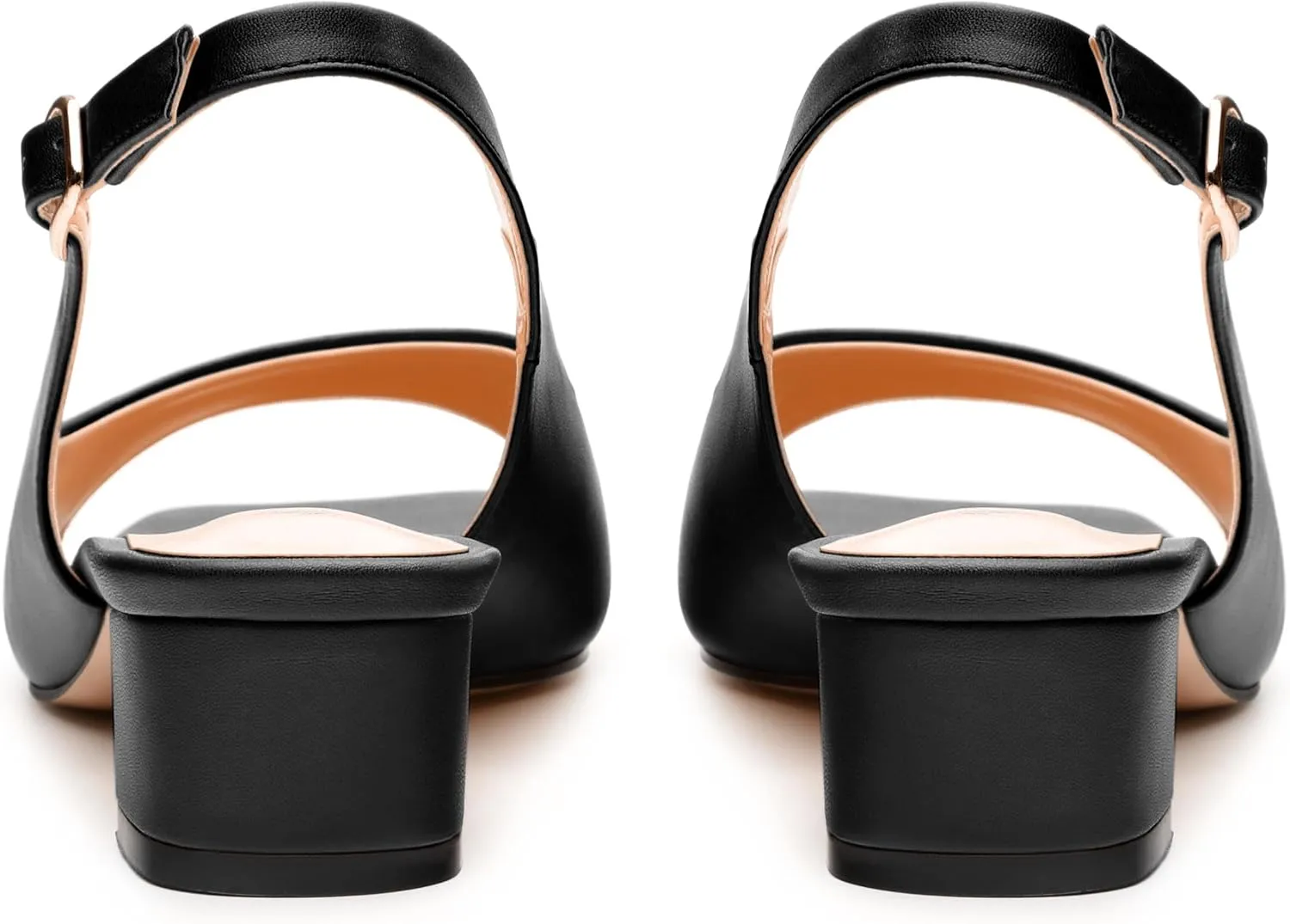 Womens Low Heel Slingbacks, Square Peep Toe Block Heel Sandals for Women, Comfort Heeled Casual Shoes