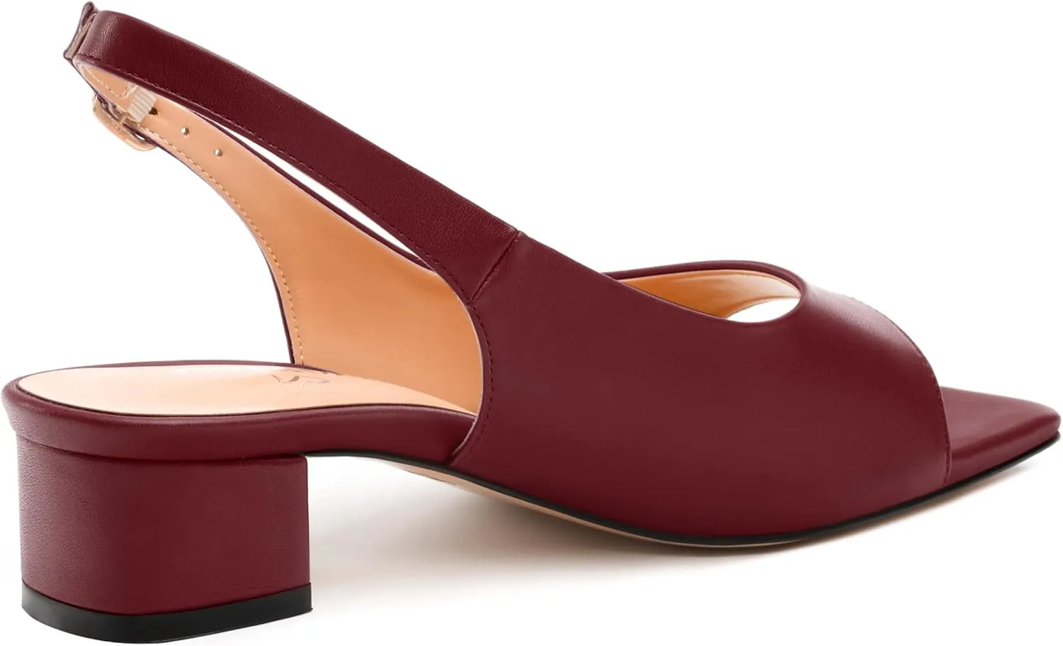 Womens Low Heel Slingbacks, Square Peep Toe Block Heel Sandals for Women, Comfort Heeled Casual Shoes