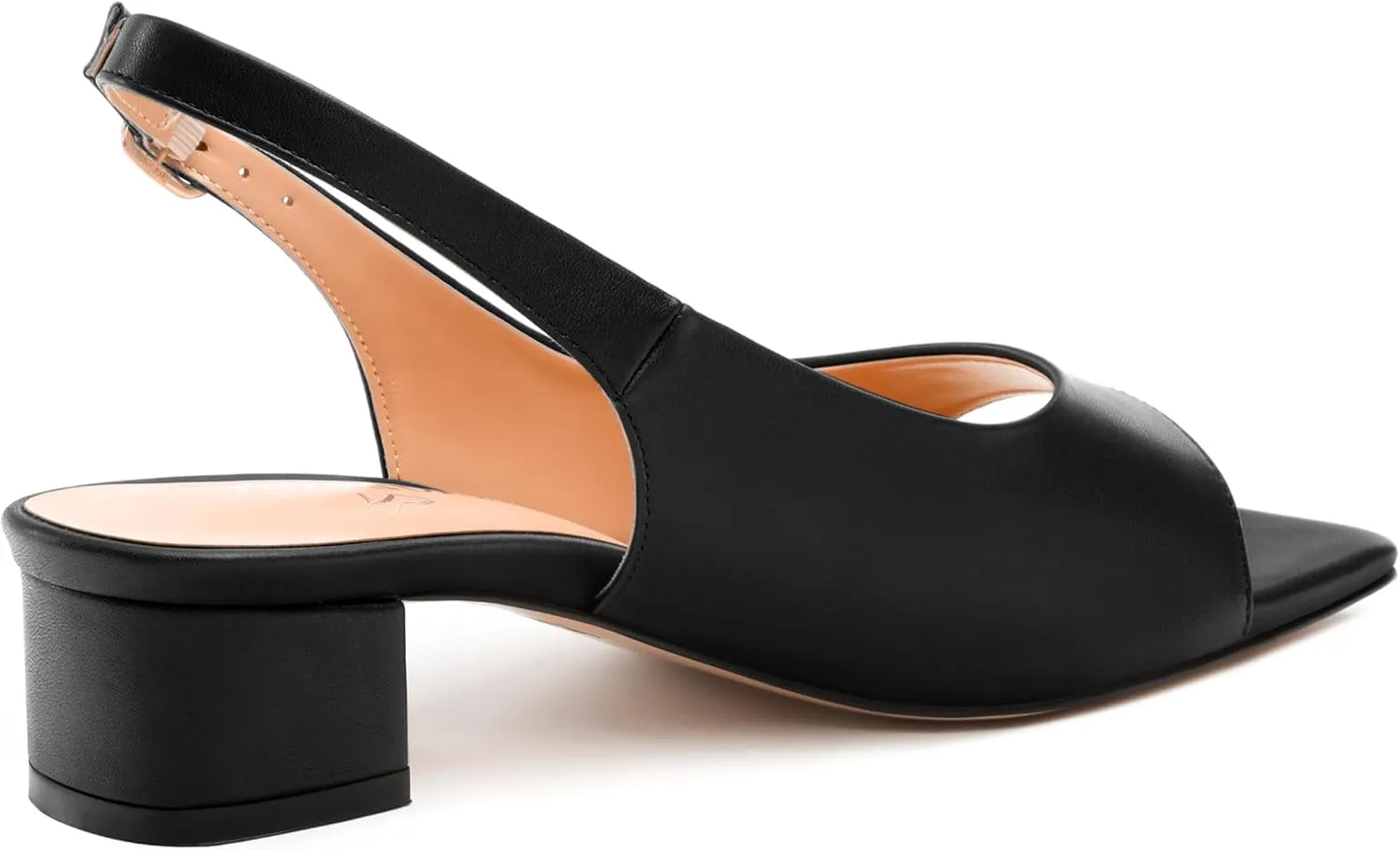 Womens Low Heel Slingbacks, Square Peep Toe Block Heel Sandals for Women, Comfort Heeled Casual Shoes