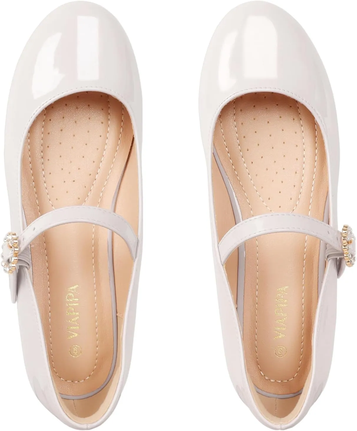 Womens Mary Jane Shoes Comfortable Strap Flats Dressy Casual Ballet Flats Shoes Floral Buckle Round Toe Black Flats Shoes for Women