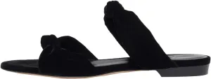 Women's Mule Flats Bow Sandal Slippers Two lace-up Flat Shopping Shoes Pointed Party Shoes