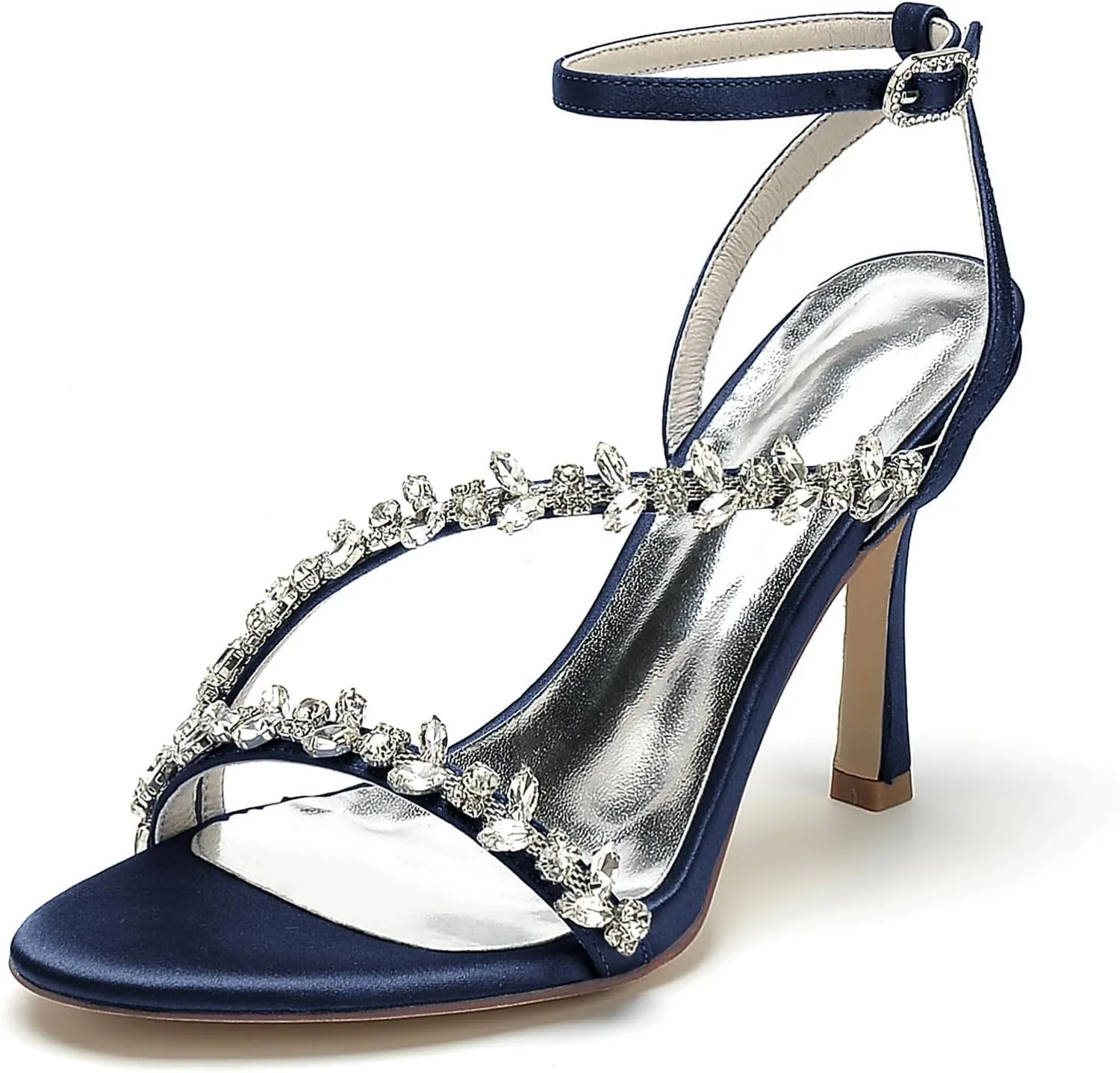 Women's Open Toe Ankle Strap Buckle Shoes Lace Dress High Shoes Wedding Bridal Evening Sandals