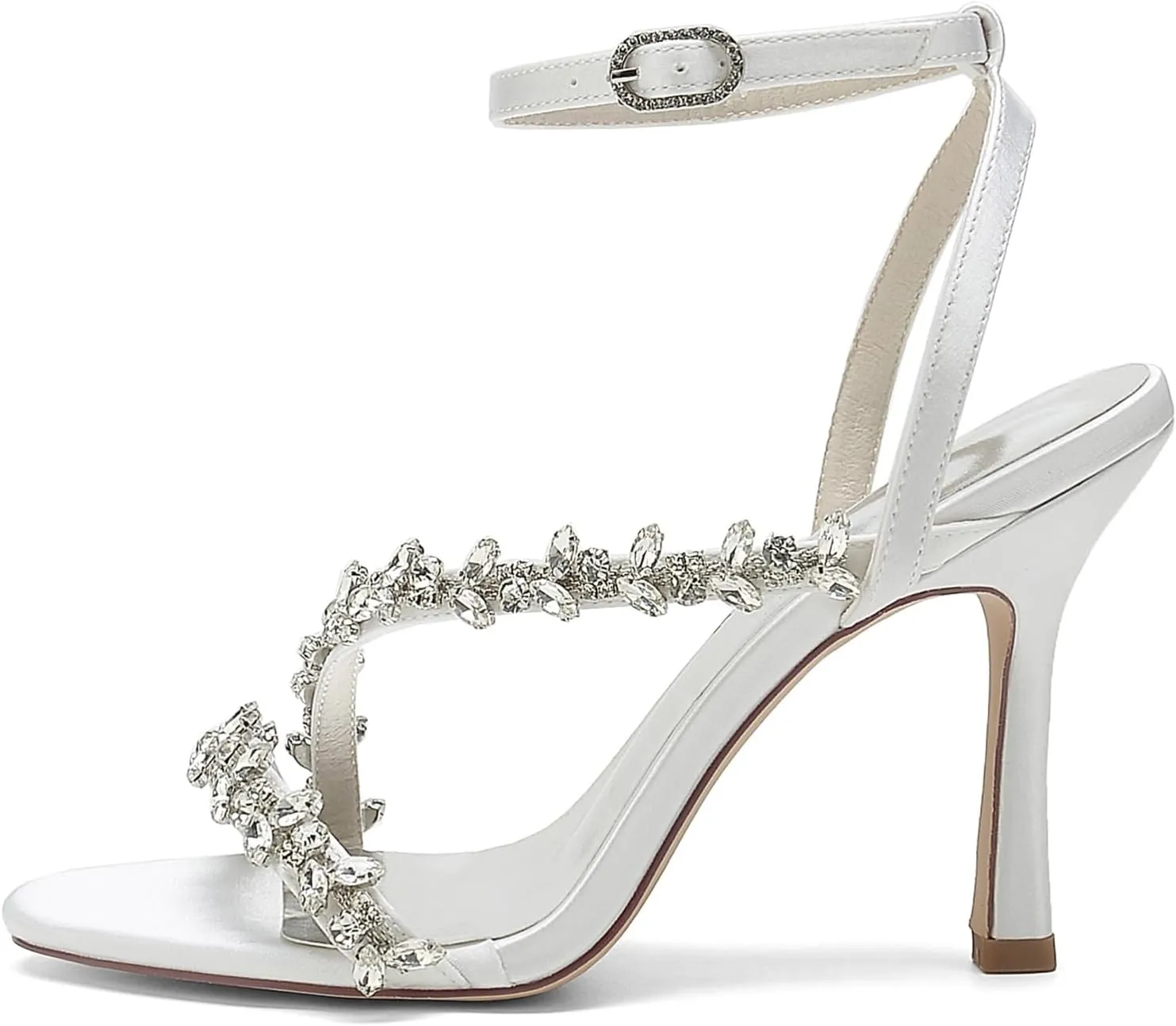 Women's Open Toe Ankle Strap Buckle Shoes Lace Dress High Shoes Wedding Bridal Evening Sandals