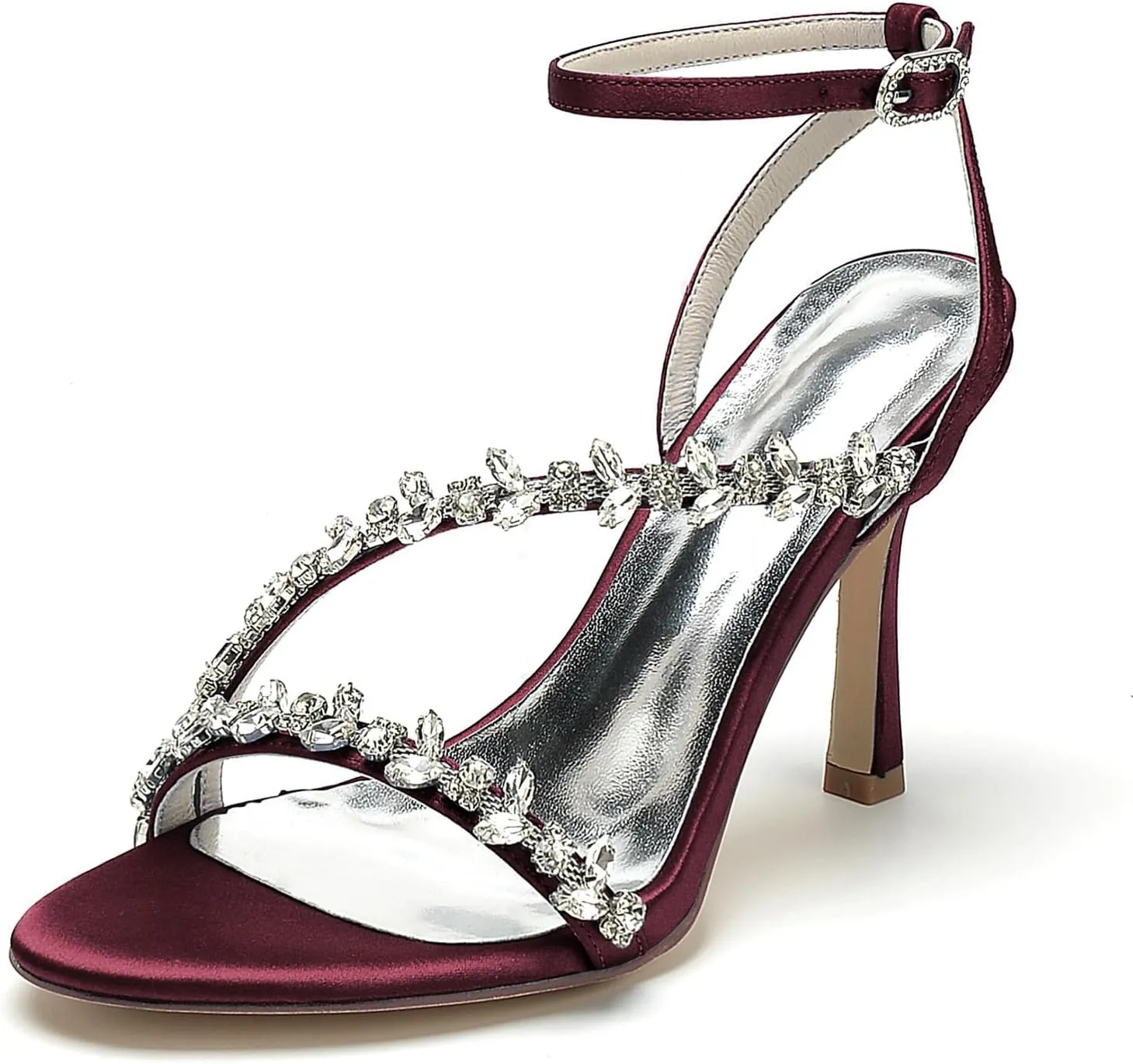Women's Open Toe Ankle Strap Buckle Shoes Lace Dress High Shoes Wedding Bridal Evening Sandals