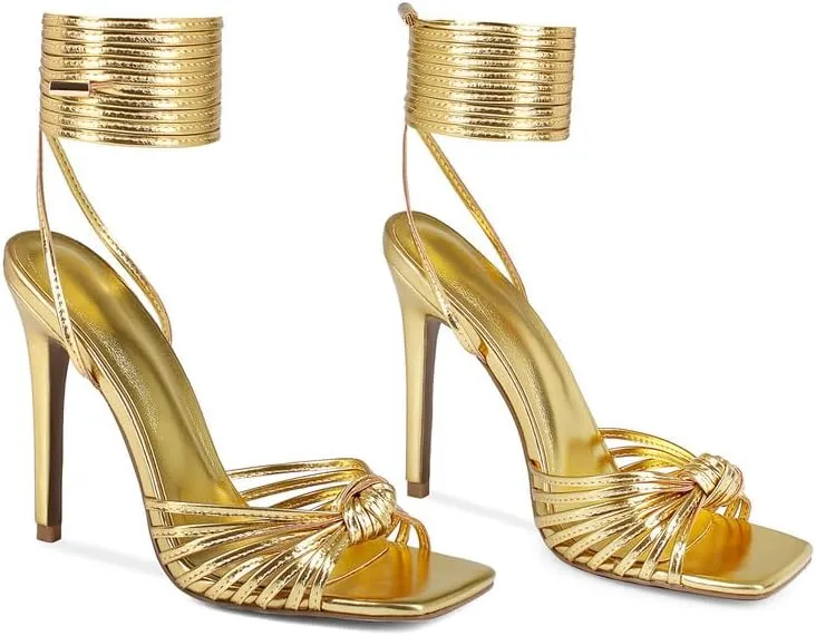 Women's Open Toe Lace up Strappy Heels