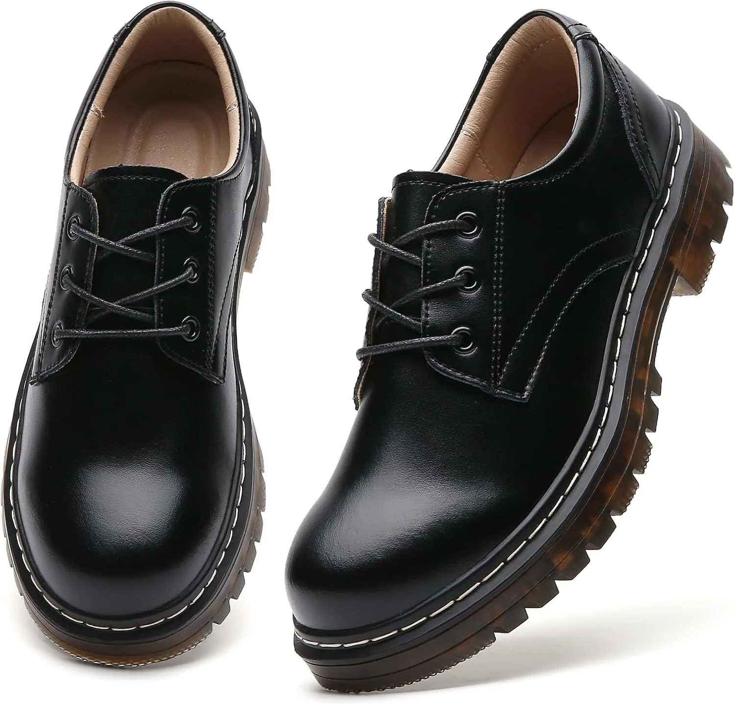 Women's Oxfords Lace Up Business Formal Dress Shoes Platform Oxford Shoes Slip Resistant Service Boots for Women Ladies Grils