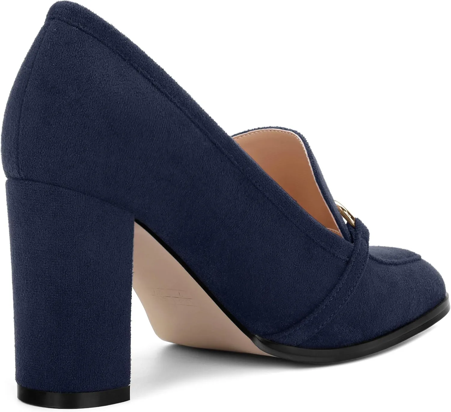 Women's Square Toe High Heeled Loafers, Fashion Chunky Heel Pumps for Women, Casual Party Work Shoes