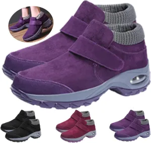Women'S Winter Warm Fur Lining Orthopedic Hiking Booties,Arch Support Sneakers,Comfortable Non-Slip Slip-On Snow Boots,Women'S Casual Comfort Walking Shoes Stylish