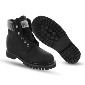 Women’s Work Boots | Waterproof Leather Work Boots for Women | Oil & Slip-Resistant Soft Toe Boots for Women | Premium Nubuck Leather | Lightweight and Comfortable | Black Leather - 7M