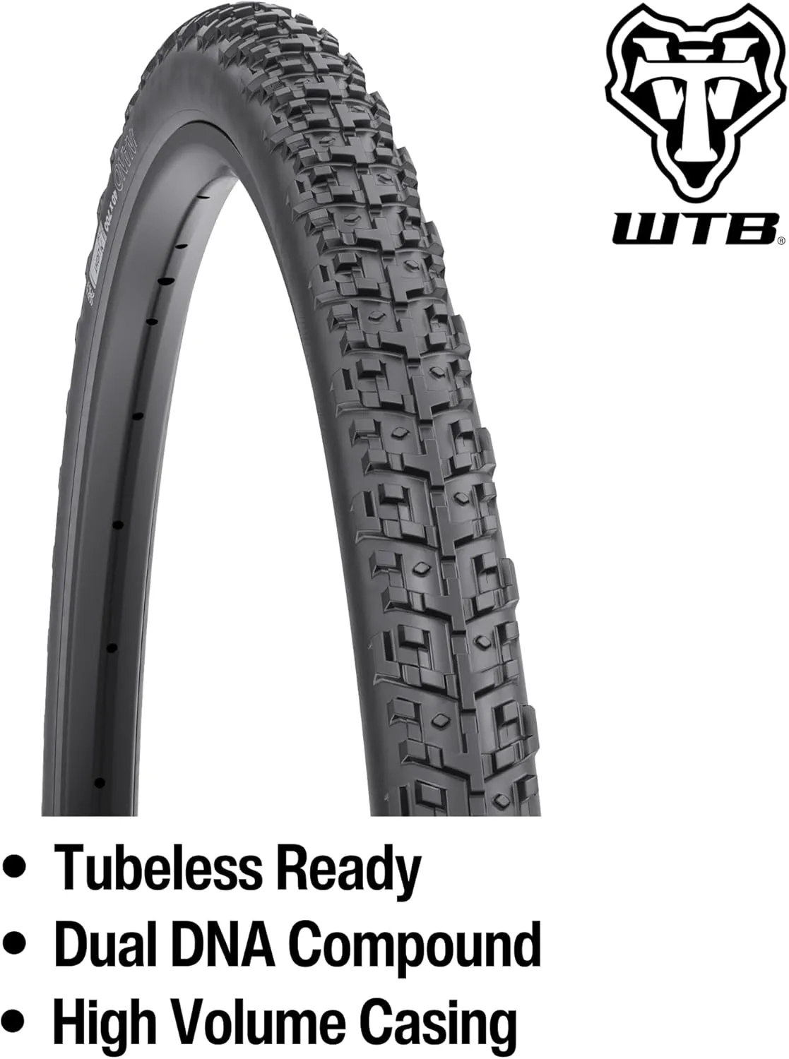 WTB Nano Gravel & Cyclocross Bike Tire, Tubeless Ready Folding Bead, Lightweight Fast Rolling, Dual DNA Compound, Choose from 60 or 120tpi & Black or Tan Sidewall, SG2 Puncture Protection Available