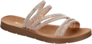 XAPPEAL Women's Scarlett - Strappy Rhinestone Casual Comfort Dressy Flats Sandals for Summer