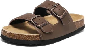 XTJSCBDSH Kids Sandals Boys Girls Slide Adjustable Back Strap Cork Toddler Slippers Casual Summer Shoes Open Toes with Cork Footbed
