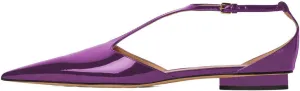 XYD Women Chic Pointed Closed Toe Flats Sleek Low Heel Chunky Slender T-Strap with Buckle Dress Party Casual Shoes