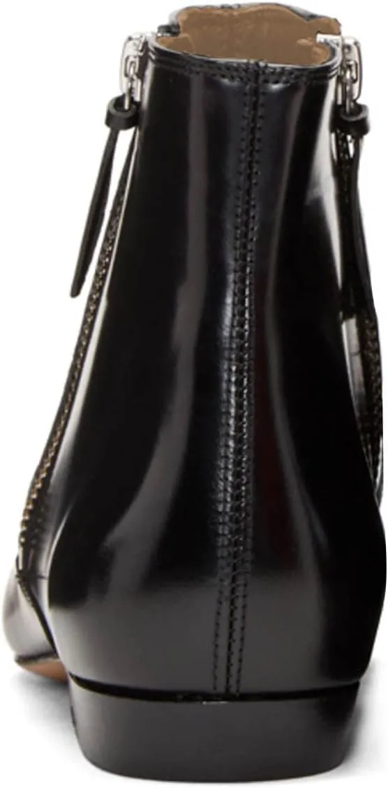 XYD Women's Formal Pointed Closed Toe Flats Ankle Boots Low Heel Booties Office Dress Shoes with Double Side Zippers
