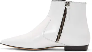 XYD Women's Formal Pointed Closed Toe Flats Ankle Boots Low Heel Booties Office Dress Shoes with Double Side Zippers