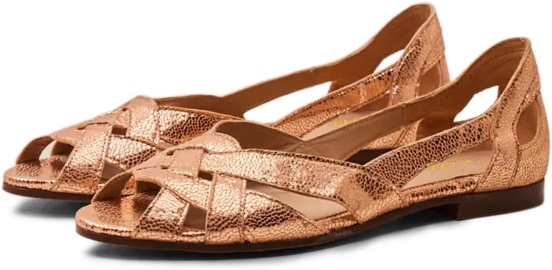 YDN Women Braid Pumps Cutout Sandals Slip On Flats Chunky Low Heels Peep Toe Party Dressy Prom Size 4-16 US