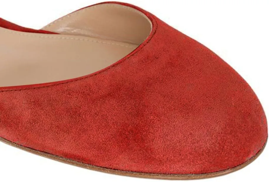 YDN Women Chic Round Toe Ankle Wrap D'Orsay Ballet Flats Lace Up Cutout Faux Suede Ballerina Dress Shoes