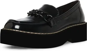 YDN Women Thick Platform Penny Loafers Round Toe Chunky Low Heel Pumps Chain Slip on Outdoor Walking Shoes Size 4-15 US