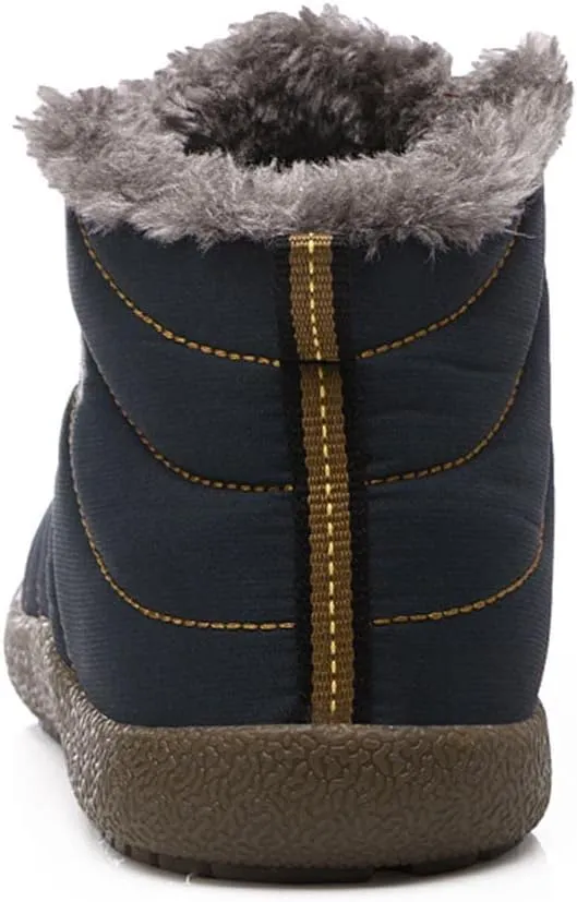 YUKTOPA Winter Snow Boots Slip-on Water Resistant Booties Anti-Slip Lightweight Ankle Boots with Full Fur for Men Women …