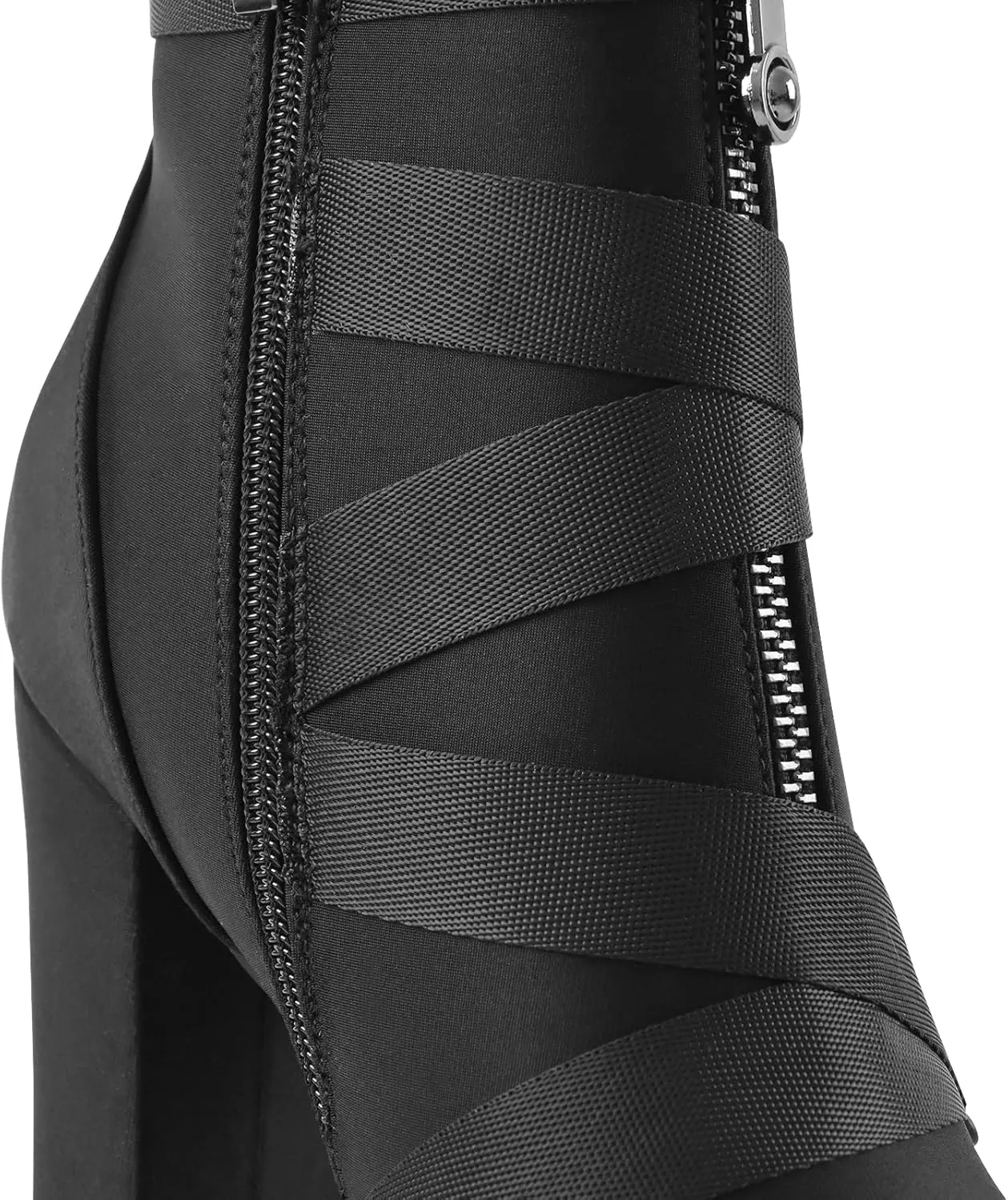 Z.Oufeier Women's Platform Ankle Boots Fashion Chunky Heel Lug Sole Combat Boots Lace Up High Heeled Booties