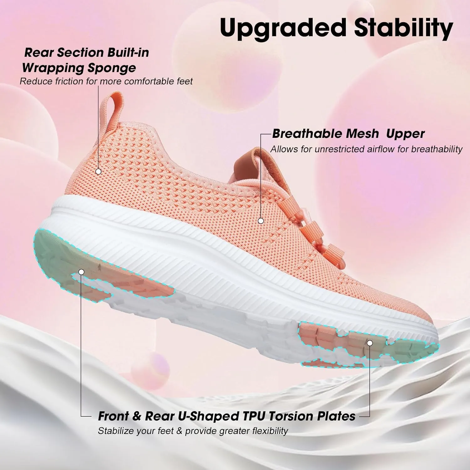 ZOVE Wide Toe Box Shoes Women Extra Wide Width Sneakers Ultra Light Road Running Shoes Non-Slip Tennis Sneakers Breathable Walking Athletic